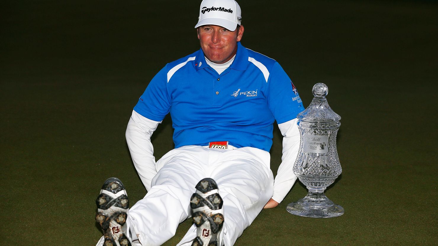 Points celebrated his Houston Open with his best "Dufnering" expression.