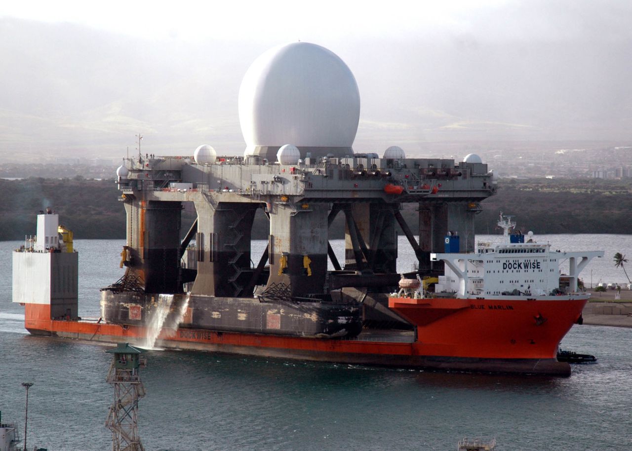 The U.S. Navy is moving a sea-based radar platform, like the one seen in this 2006 file photo, closer to the North Korean coast to monitor that country's military moves, including possible new missile launches, a Defense Department official said Monday, April 1.