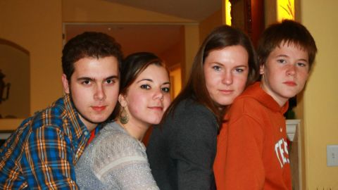 Trevor and his sister and cousins in December 2012.