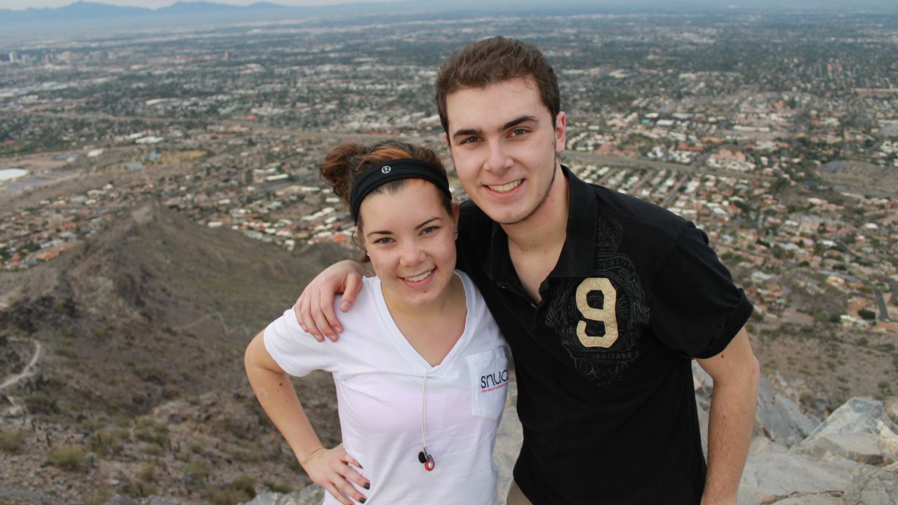 Trevor and his sister on top of  Piestewa Peak in Phoenix.