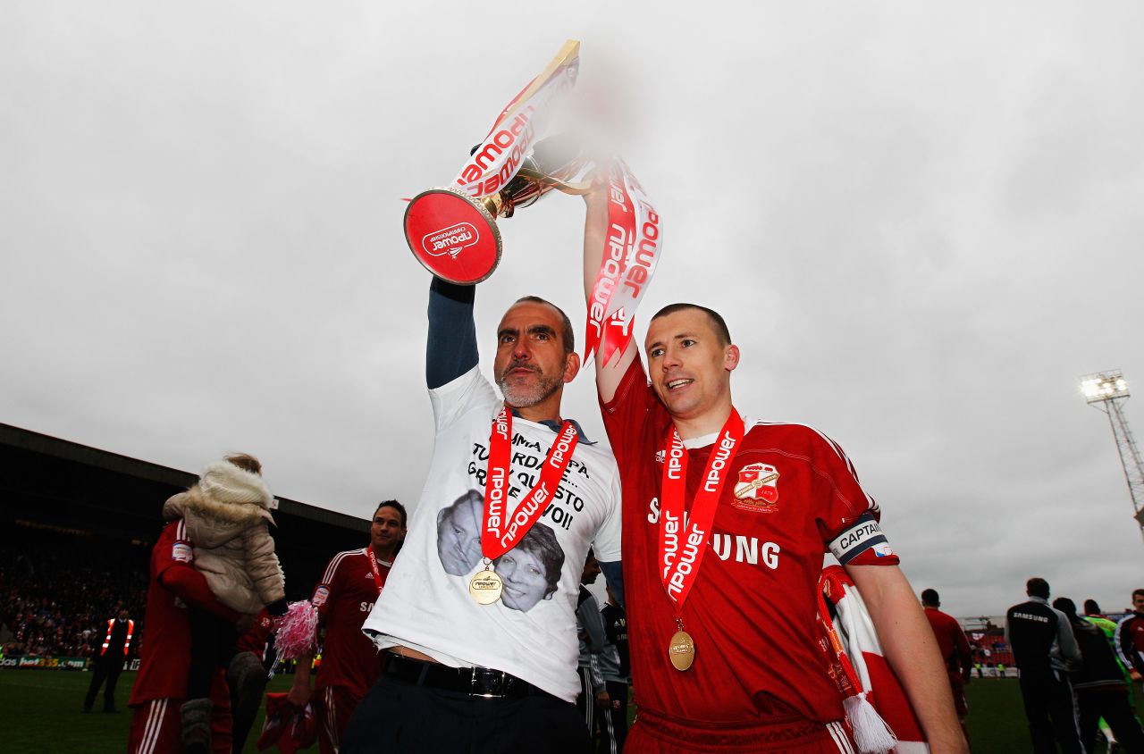 His arrival at Swindon in 2011 marked the departure of one of the club's sponsors in protest at his past statements about fascism, but Di Canio led the team out of England's bottom division as champions in his first season as manager. However, he dropped captain Paul Caddis (pictured) before the 2012-13 campaign started, and quit in February due to Swindon's financial problems -- and then had to break into his office to retrieve personal items after the locks were changed. 