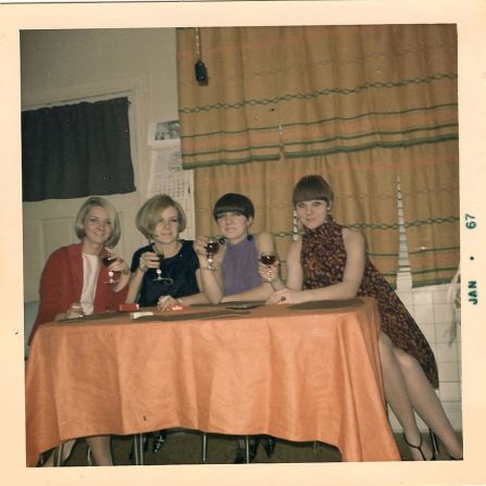 <a href="index.php?page=&url=http%3A%2F%2Fireport.cnn.com%2Fdocs%2FDOC-947711">Lydia Gorinas</a>, far right, her twin sister and her friends enjoy a Christmas Eve together in Chicago in 1967. "I loved the '60s very much," Gorinas says. "It was when 'mod' was a noun ... not an adjective as it is now."