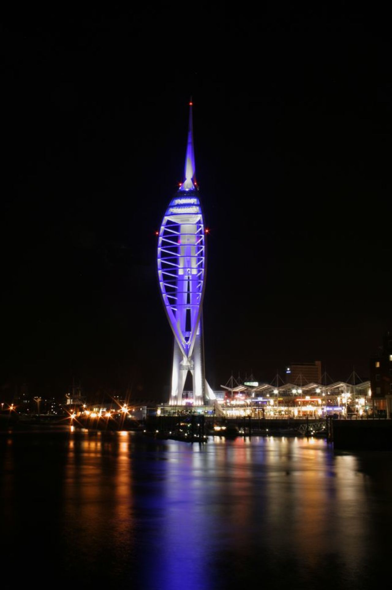 Spinnaker Tower in Portsmouth, England, lights up blue for the 2012 World Autism Awareness Day.