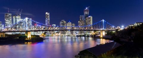 The Story Bridge in Brisbane, Australia, lights up blue for the 2012 World Autism Awareness Day.