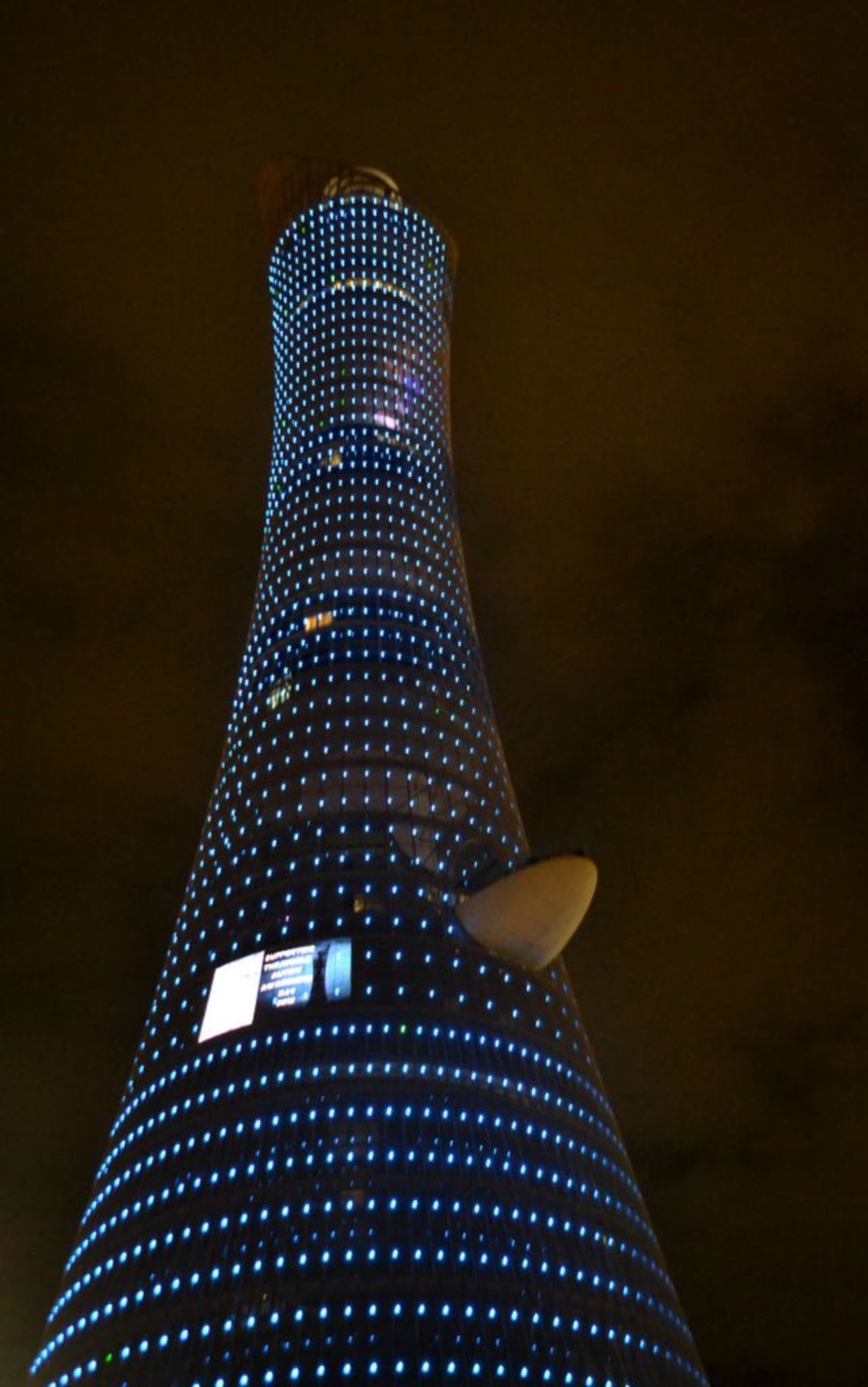 The Torch Doha Hotel in Doha, Qatar, lights up blue for the 2012 World Autism Awareness Day.