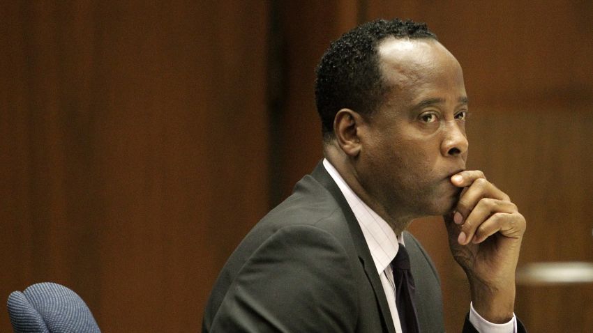 Dr. Conrad Murray sits in a courtroom during his involuntary manslaughter trial on October 21, 2011 in downtown Los Angeles, California.  Murray faces four years in prison and the loss of his medical license if convicted of involuntary manslaughter in Michael Jackson's death.