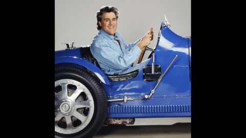 Leno, known for his love of cars, promotes his fifth season as "Tonight Show" host with this flashy set of wheels. He landed the talk-show gig when Johnny Carson retired in 1992.