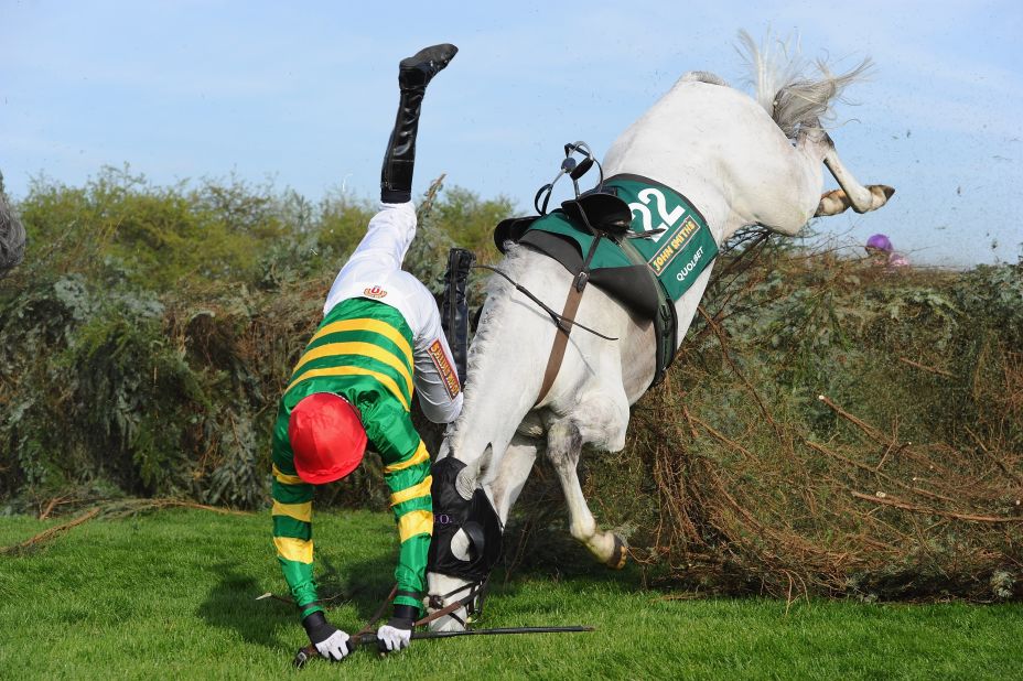 Aintree is one of the toughest steeplechase courses in the world, with around 40 thoroughbreds leaping over 30 fences during the 10-minute race.