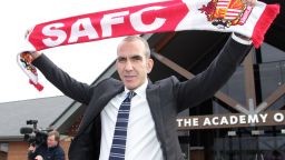 Paolo Di Canio poses after a press conference to unveil him as the new manager of English Premier League club Sunderland. 