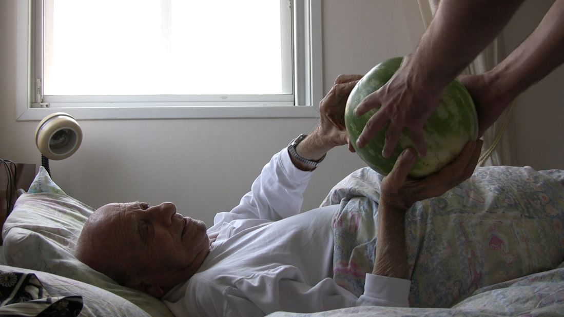 Dor Guez's grandfather, Jacob Monayer, in a still taken from "Watermelons under the bed." In the video, Guez's grandfather and his uncle, Samih Monayer, relate how members of the family had to adapt to the founding of Israel in1948: "He grew up with it, he evolved within it. If he wanted to survive and make a living, he had to adjust to the new situation, he had to keep going."