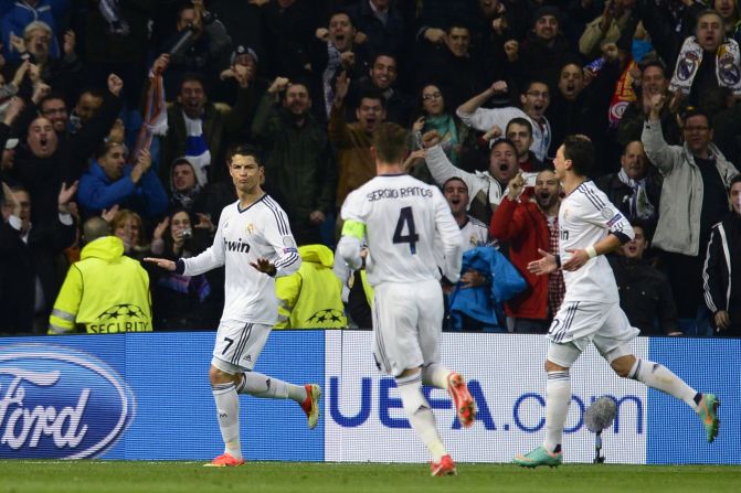 Cristiano Ronaldo gave Real a ninth minute lead against Galatasaray with a delightful finish to take his tally to nine for the competition and 45 for the season.