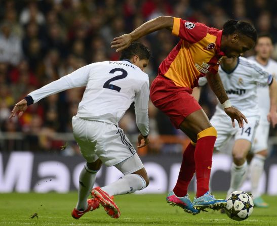 Didier Drogba, who scored the winning penalty in the final for Chelsea against Bayern Munich last season, caused the Real defense problems in the opening stages.