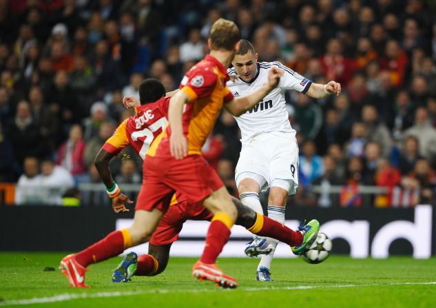 Karim Benzema doubled Real's lead on 29 minutes after Michael Essien's cross caused confusion in the Turkish defense and left the striker with a simple finish.