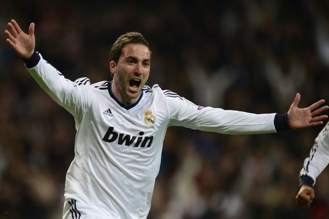 Gonzalo Higuain came off the bench to add Real's third and all but secure its place in the last four of the competition.