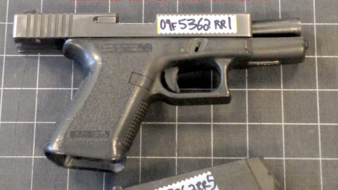  Alleged crooked NYPD officer Jose Tejada's service weapon, which was allegedly used in a hold-up.