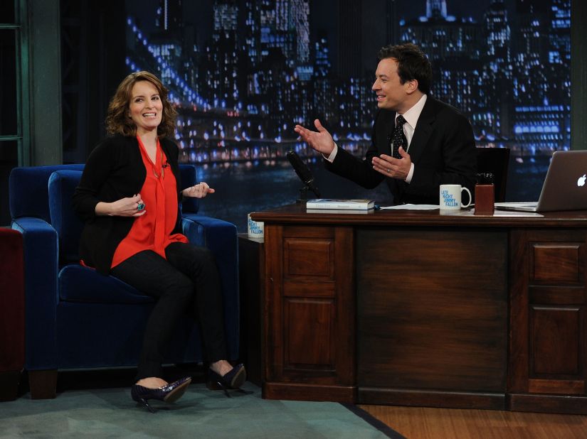 Tina Fey appears on "Late Night with Jimmy Fallon" at Rockefeller Center in May 2011. The two were on "Saturday Night Live" together in earlier years.