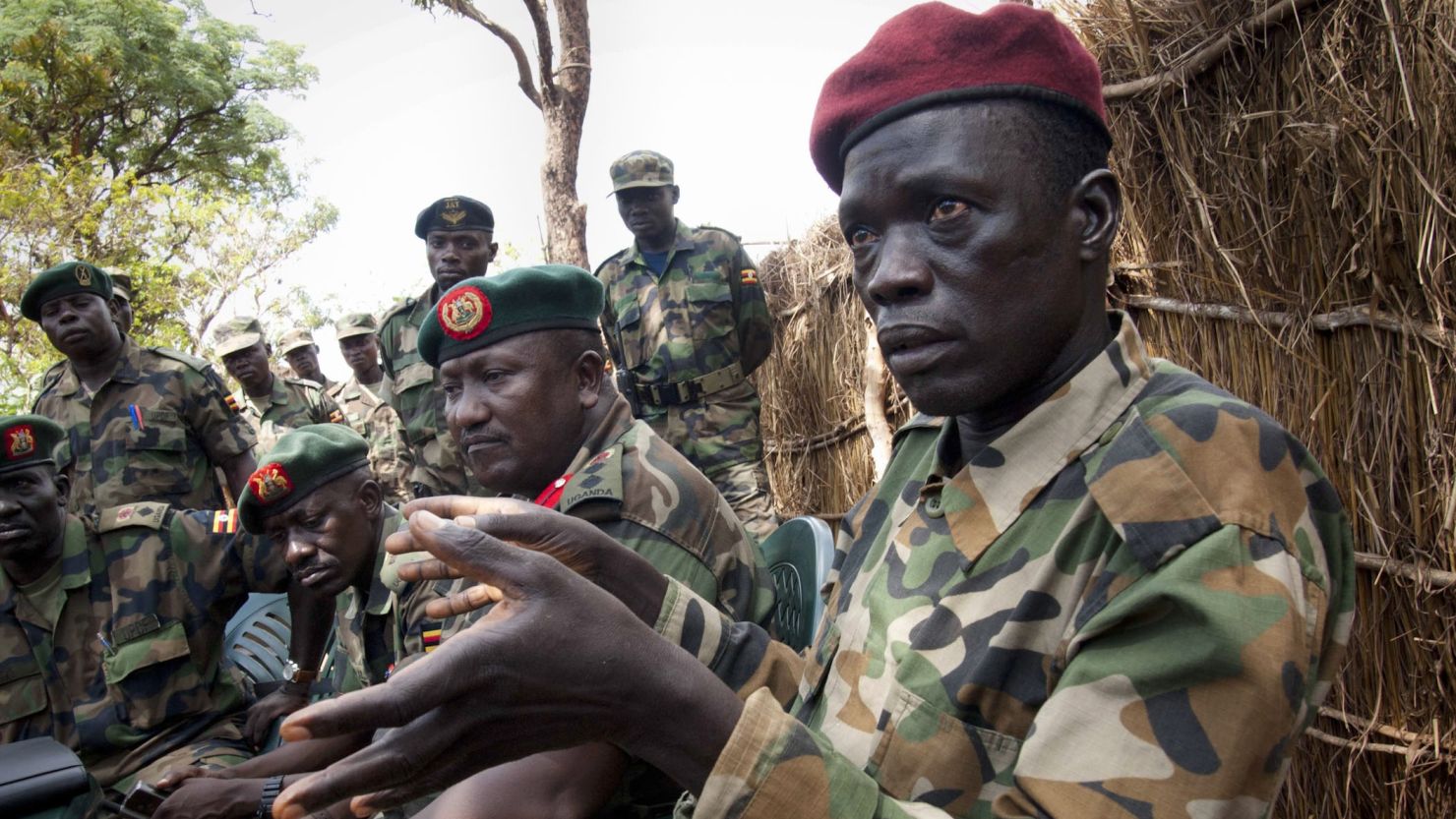Ceasar Acellam, a senior member of the Lord's Resistance Army, at the Ugandan army base in Djema on May 13, 2012.