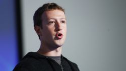 Facebook CEO Mark Zuckerberg giving a speech