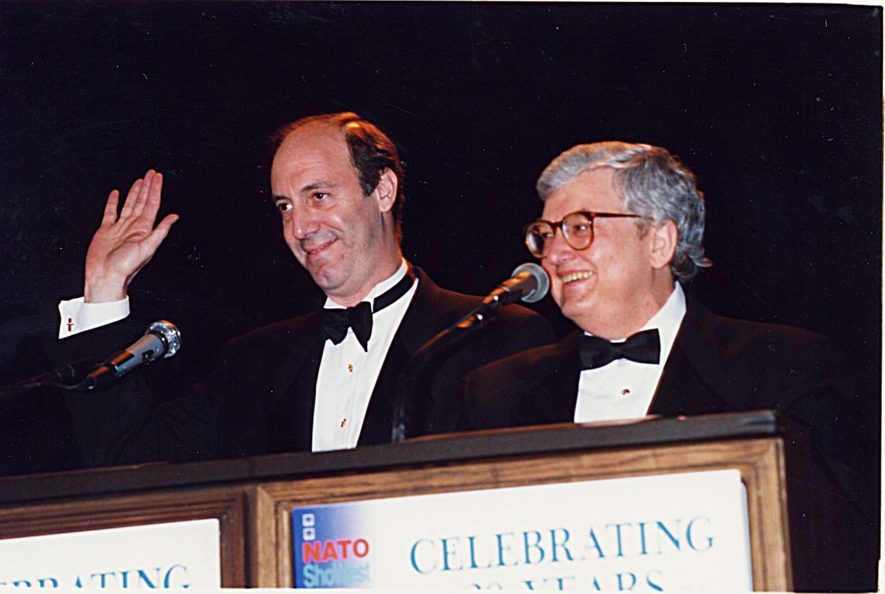 Siskel, left, and Ebert in 1994. The pair co-hosted the review television show "Siskel and Ebert At The Movies" until Siskel's death in 1999 after a battle with a brain tumor.