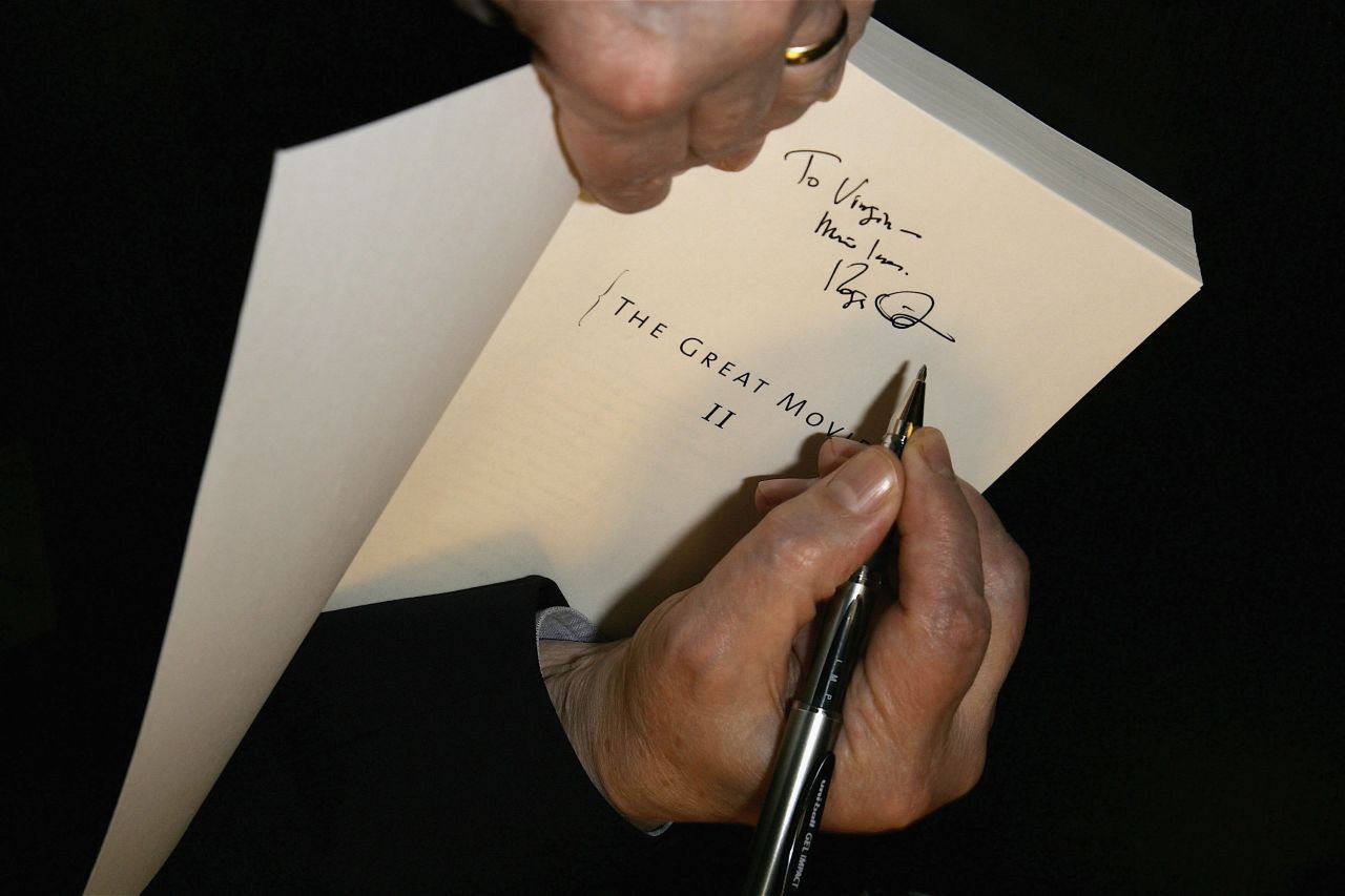 Ebert signs his book "Great Movies II" in 2006 in Santa Monica, California.