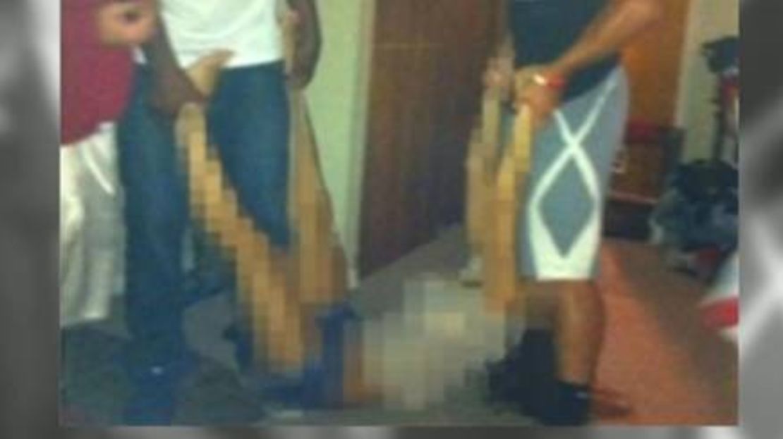 This photo of a victim being carried by two suspects became evidence in the Steubenville, Ohio, rape case.