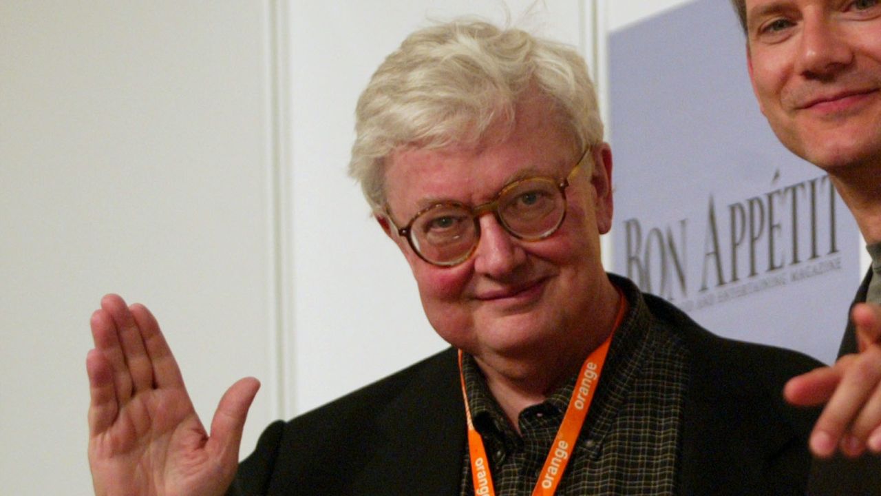 CANNES, FRANCE - MAY 16: Director/producer Campbell Scott and critic Roger Ebert arrive for their discussion at the American pavilion during 56th International Cannes Film Festival 2003 on May 16, 2003 in Cannes, France. (Photo by Evan Agostini/Getty