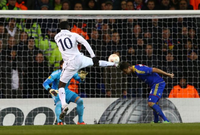 Emmanuel Adebayor halved the deficit before the break as Spurs hit back, while Scott Parker missed a glorious opportunity to equalize after shooting wide of an open goal.