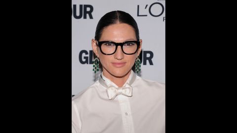Jenna Lyons is credited with giving tomboy style mass appeal as president of J. Crew and<a href="http://www.nytimes.com/slideshow/2013/01/20/fashion/20130120-JENNA.html" target="_blank" target="_blank"> through her own style choices</a>. Whether she's on the red carpet or at a runway show, she knows how to dress up boyfriend shirts with printed pants or a silk skirt.