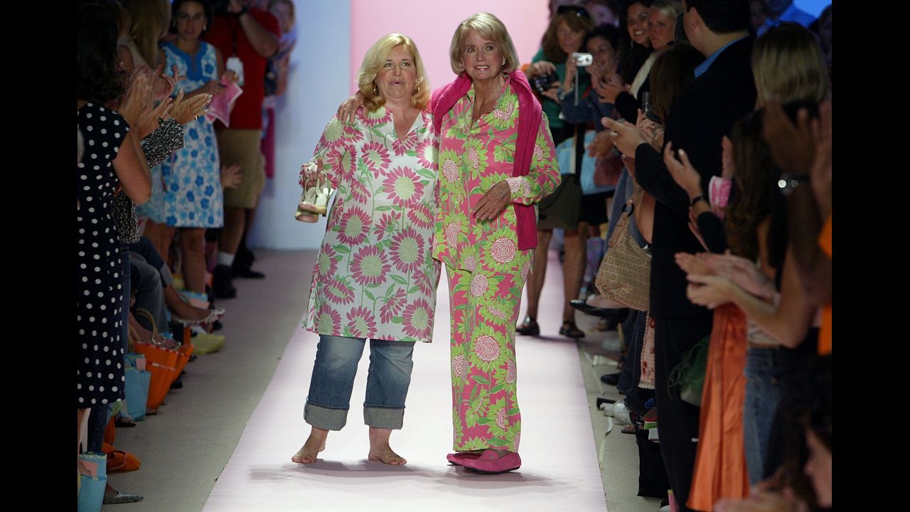 <a href="http://www.cnn.com/2013/04/07/us/lilly-pulitzer-dead/index.html?iref=allsearch">Designer Lilly Pulitzer</a>, right, died on April 7 at age 81, according to her company's Facebook page. The Palm Beach socialite was known for making sleeveless dresses from bright floral prints that became known as the "Lilly" design. 