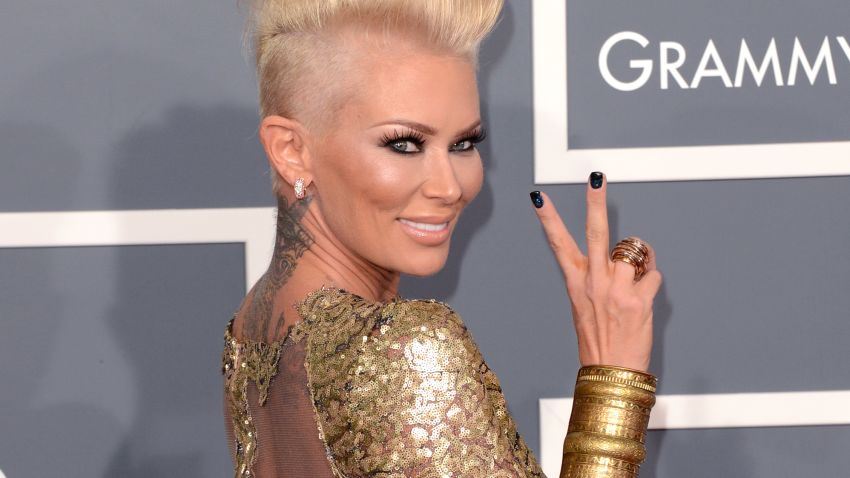 Actress Jenna Jameson arrives at the 55th Annual GRAMMY Awards at Staples Center on February 10, 2013 in Los Angeles, California. 