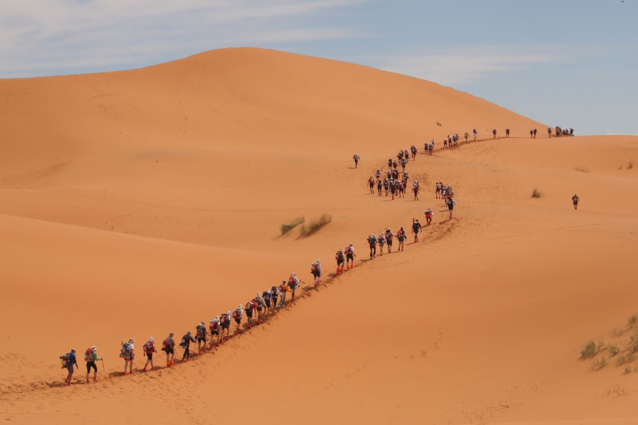Marathon des Sables (MDS) is a grueling multi-stage running event that covers more than 220 kilometers, and is held each year in southern Moroccan Sahara. 