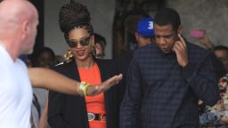 Image #: 21860910    U.S. singer Beyonce (C) and her husband rapper Jay-Z (R), are escorted by bodyguards as they leave their hotel in Havana April 4, 2013. REUTERS/Enrique De La Osa (CUBA - Tags: ENTERTAINMENT)       REUTERS /ENRIQUE DE LA OSA /LANDOV