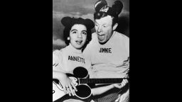 Promotional portrait of Annette Funicello and Jimmie Dodd (left) (1910 - 1964)) for 'The Micky Mouse Club' television show, c. 1957. (Photo by Hulton Archive/Getty Images)