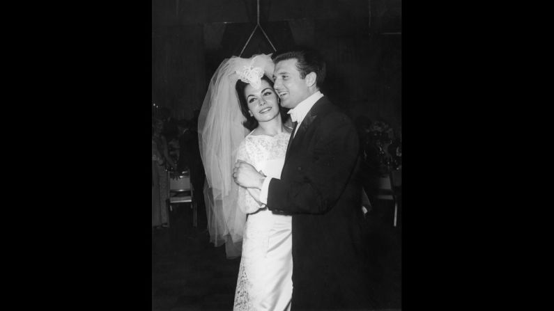 Funicello dances with her first husband, agent Jack Gilardi, at their wedding reception in 1965.