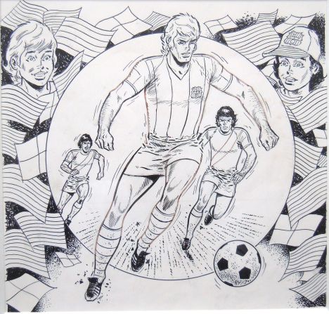 Although this picture is black and white, Barcelona's iconic striped kit is still clearly visible on Castel's shirt.