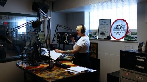 Radio host Rachael Gordon talks on-air from the CD102.5 studios in Columbus, Ohio. <a href="http://cd1025.com/" target="_blank" target="_blank">WWCD-FM</a> is a rarity in today's world of radio, an independently operated and locally owned commercial music station.