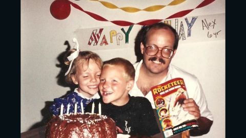 Megan celebrates with Alex on his 6th birthday with dad Tom Sullilvan.