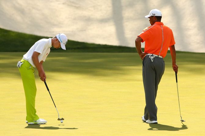 Guan enjoyed a practice round with his hero Tiger Woods, whose first Masters title came in 1997 -- the year before the Chinese teenager was born.
