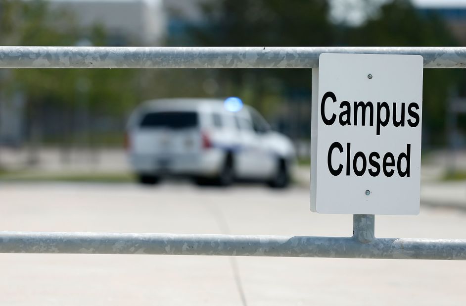 The campus was closed following the stabbing.