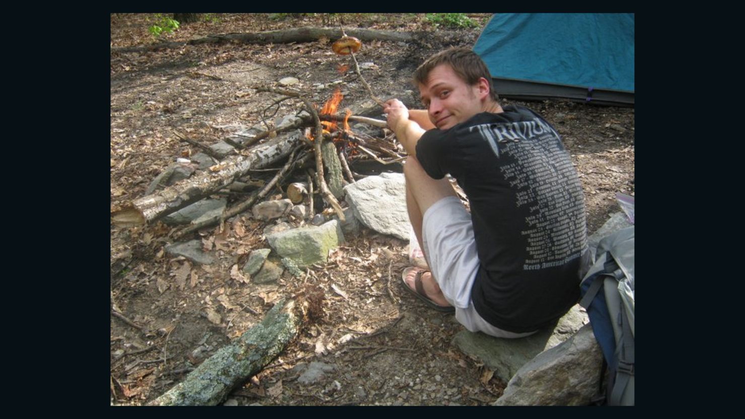 Peter Lapa-Lilly, then 23, on the Appalachian Trail in Maryland in fall 2010. He died from a self-inflicted gunshot on April 13, 2012.