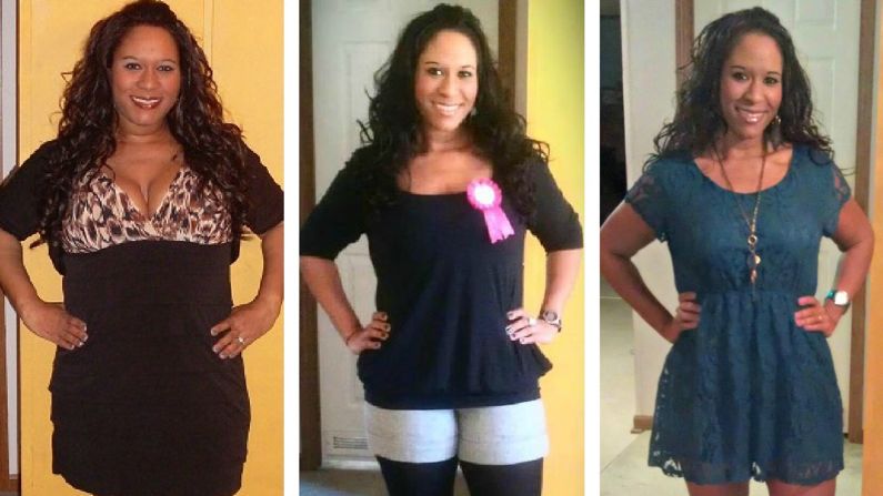 These photos, taken on Steffen's birthday in 2010, 2011 and 2012, show her dramatic weight loss.  