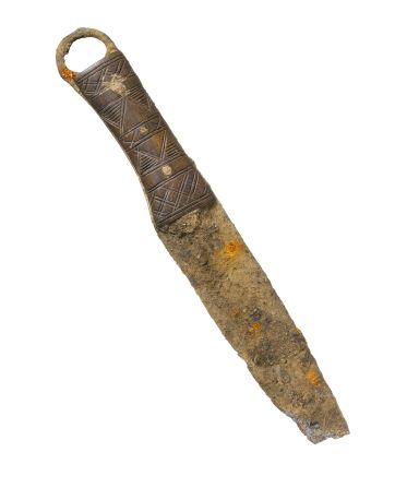 Un cuchillo romano de hierro. 