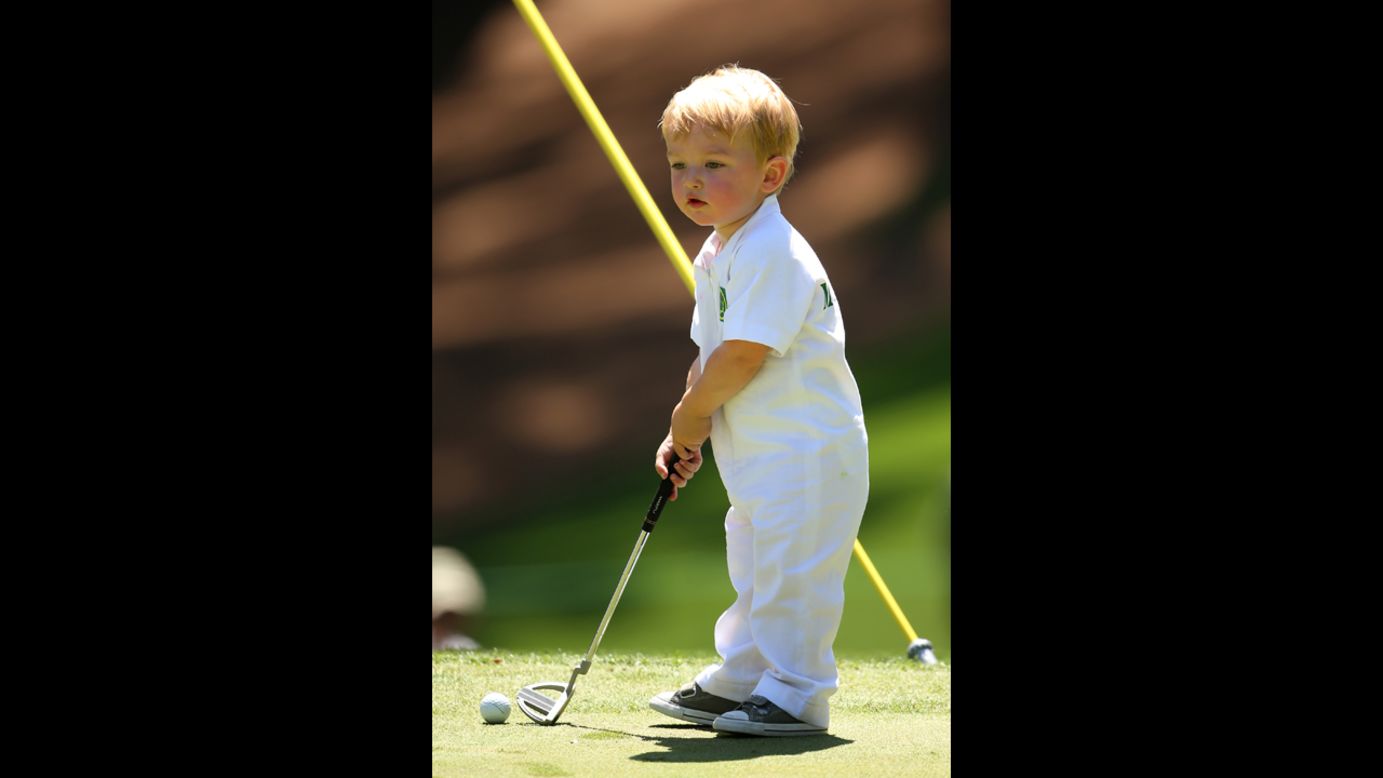 Chase, son of John Merrick of the United States, gets ready to putt.