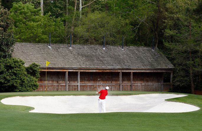 Augusta's most famous holes are known as "Amen Corner." The first of the three is the 11th -- which is called "White Dogwood." Here Anthony Kim hits a bunker shot at the 2009 Masters.