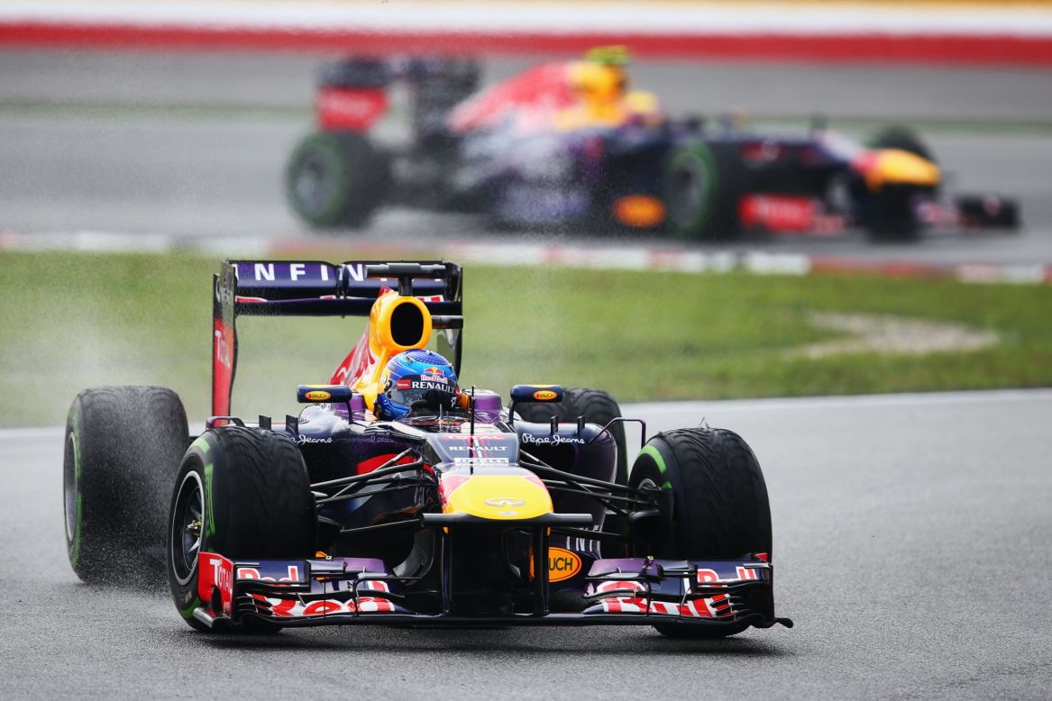Vettel leads Webber during the Malaysia Grand Prix in Sepang in March. It's not the first time team orders have caused rifts between drivers. 