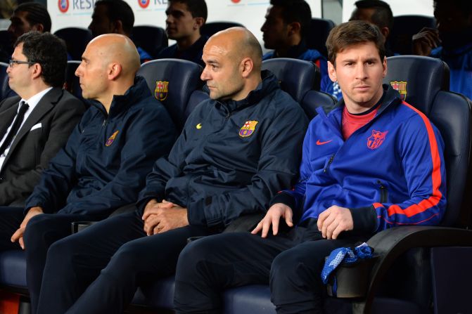 Lionel Messi started the evening on the bench after picking up a hamstring injury during last week's first leg in Paris. The four-time World Player of the Year missed the weekend's win over Mallorca and was deemed fit enough to be named as a substitute.