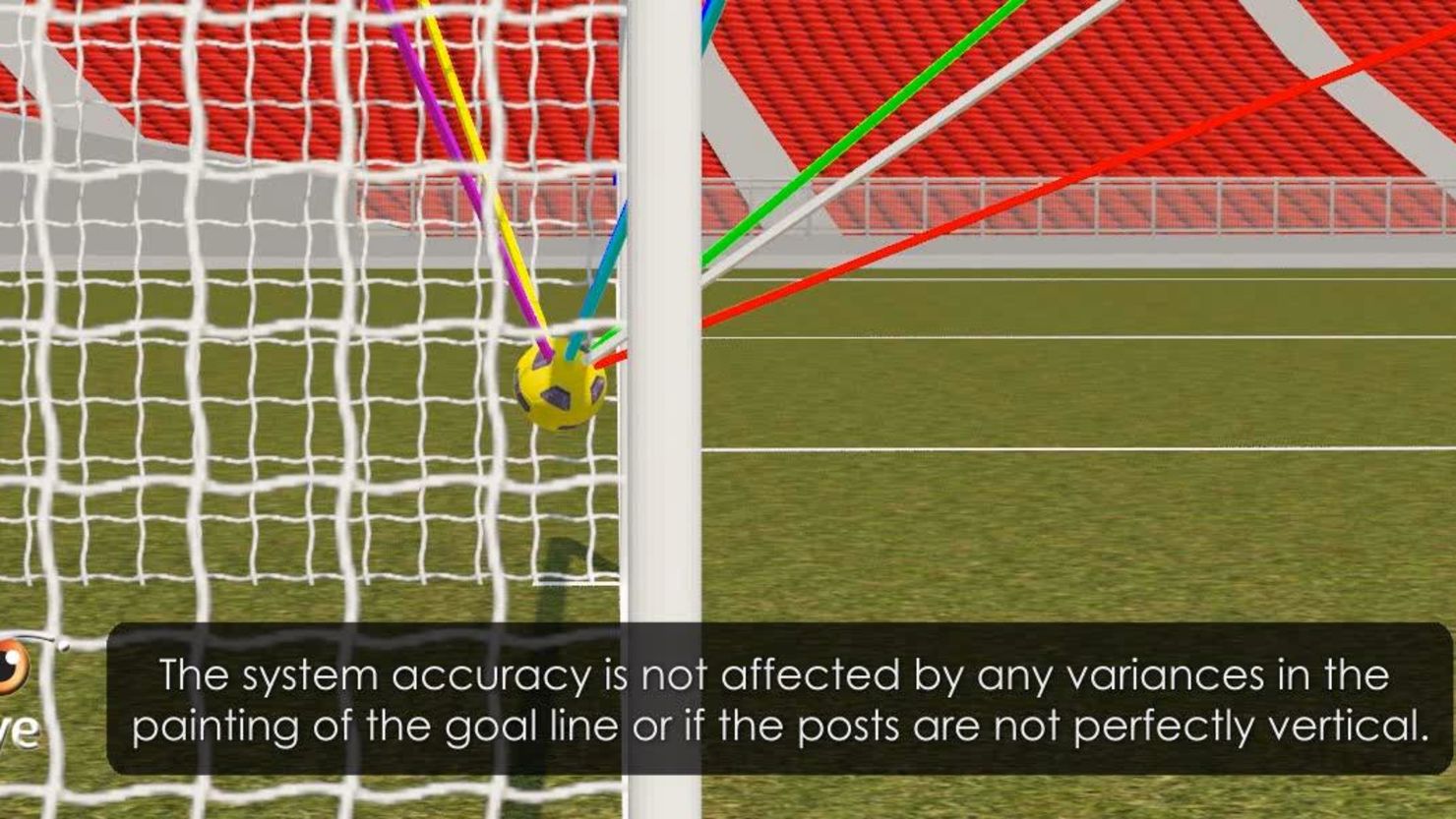 The Hawk-Eye system uses seven different cameras to track the ball and determine whether it has crossed the line
