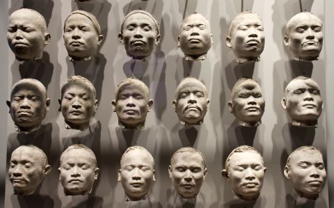 Disturbing periods of Dutch history are also acknowledged. These facial casts of Nias Islanders, made by anthropologist J.P. Kleiweg de Zwaan as part of his studies of racial "types" are displayed alongside a concentration camp uniform and a chess set given as a gift by Nazi Heinrich Himmler.