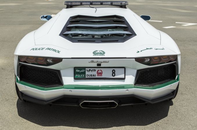 The addition of the green and white Italian sports car, which has a special '8' numberplate, was announced via the Dubai Police Twitter account, <a  target="_blank" target="_blank">@DubaiPolice HQ</a>.