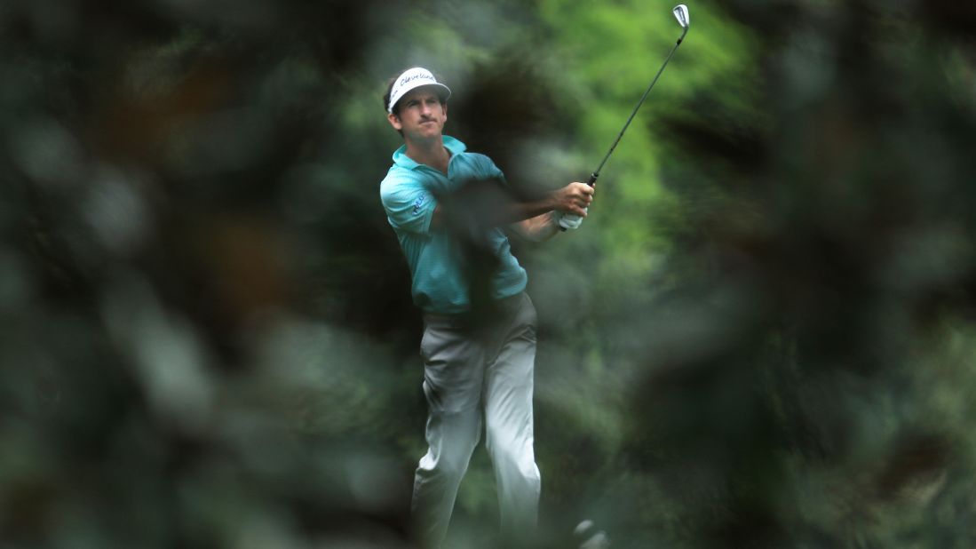 Gonzalo Fernandez-Castano of Spain hits a shot from the fifth hole.